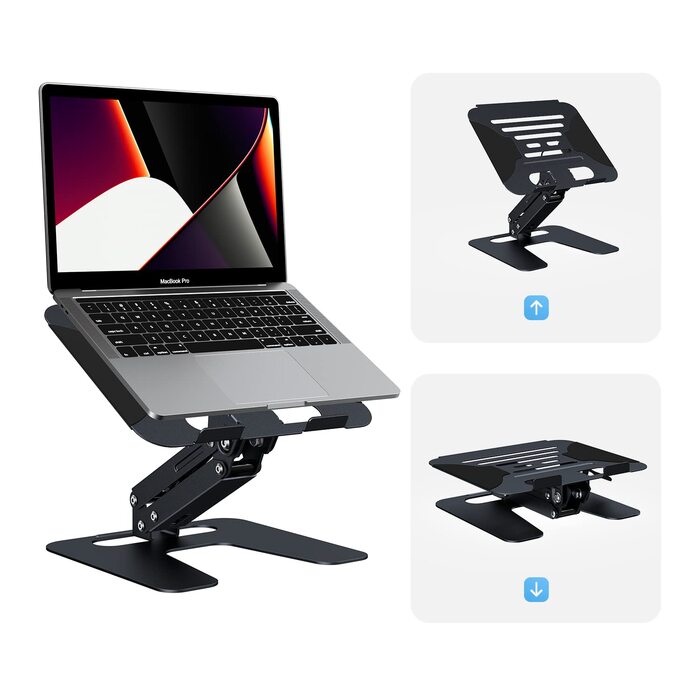 Підставка для ноутбука GIISSMO, регульована по висоті, з алюмінієвим корпусом та вентиляцією для столу, сумісна з MacBook Pro/Air 10-17, Dell, Lenovo, Samsung, Acer, Huawei MateBook