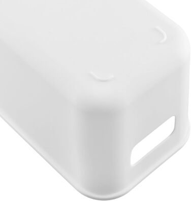 Набір з 12 вузьких білих пластикових коробок для зберігання, пластикових кошиків для зберігання з ручками, пластикових коробок-органайзерів для кухонних шаф, білих коробок для зберігання на кухню, ванну кімнату, косметику, офіс