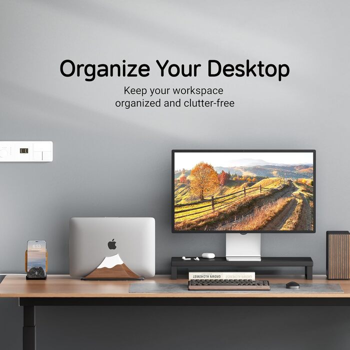 Вертикальна підставка для ноутбука деревяний тримач у формі снігової вершини, сумісна з MacBook, Surface, Chromebook, Dell та іншими, компактний дизайн для всіх ноутбуків, обробка під горіх Волоський горіх Снігова гора