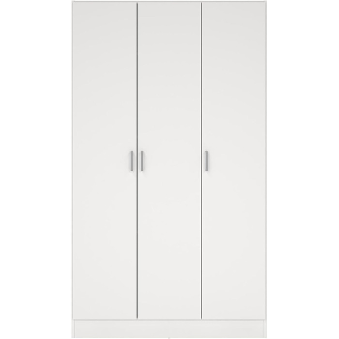 Велика багатофункціональна шафа Beaumont, додаткова шафа з 3 дверцятами, полиця для взуття з полицями, шафа для віників, 109 x 37 x 180 см, білий колір, 3 дверцята 4 полиці