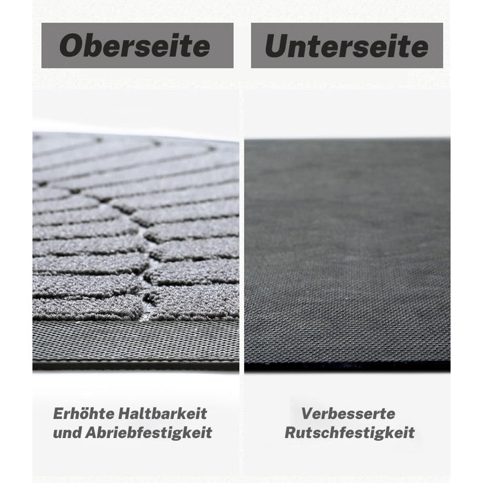 Килимок для вулиці 50x80 см, миється, стійкий до атмосферних впливів, нековзкий, високоякісний, напівкруглий килимок для використання всередині та зовні приміщень, естетично привабливий килимок для входу на вулицю, килимок, що вловлює бруд, 50 x 80 см, сі
