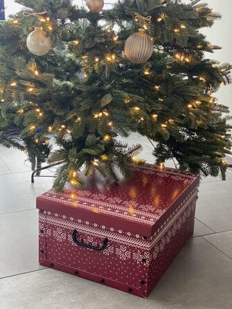 Різдвяна коробка з вкладишами приблизно для 40 різдвяних кульок червоні Kreher