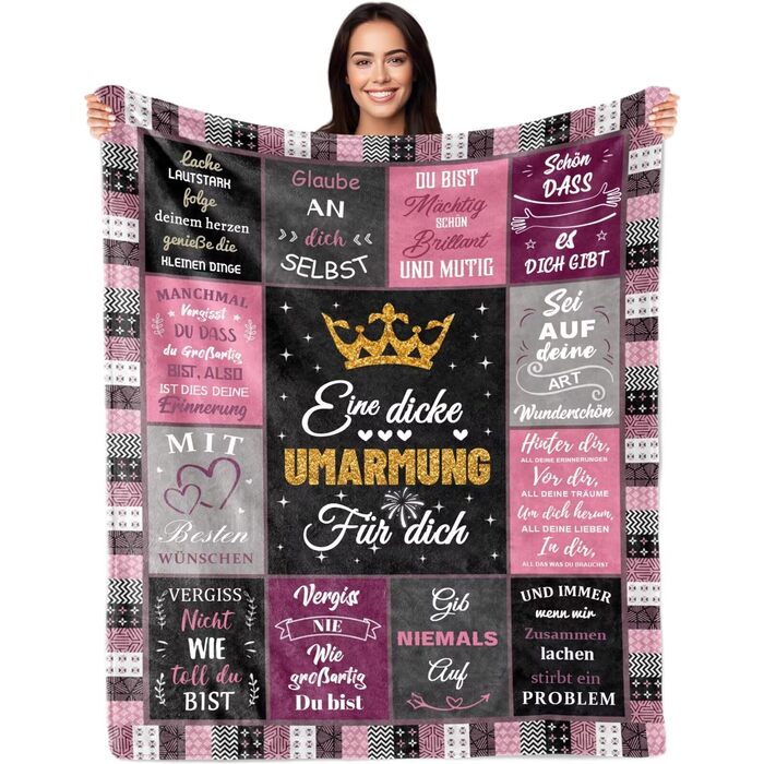 Подарунки для дівчини, плед для обіймів, подарунки для найкращої подруги, подарунок дівчині на день народження, подарунки для жінок, дівчини, сестри, мами на Різдво, день народження, рожевий подарунковий плед для обіймів 200x150 см