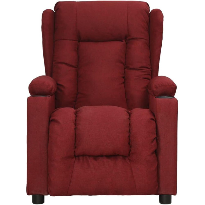 Крісло-реклайнер, регульоване крісло з 2 підставками для чашок, крісло для телевізора з функцією відкидання, м&39яке крісло-реклайнер, тканина винно-червоного кольору