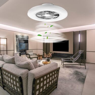 Сучасний світлодіодний стельовий світильник BKZO з вентилятором, стельовий вентилятор з лампою, 24 швидкості вентиляції, легке рег