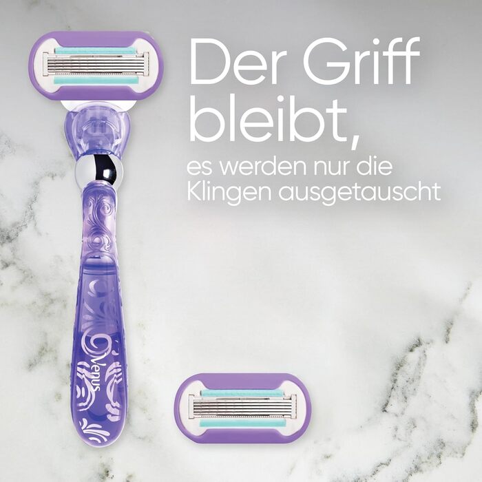 Бритва Gillette Venus Deluxe Smooth Swirl жіноча зі зволожувачами для захисту шкіри, жіноча бритва 3 леза бритви 3 леза