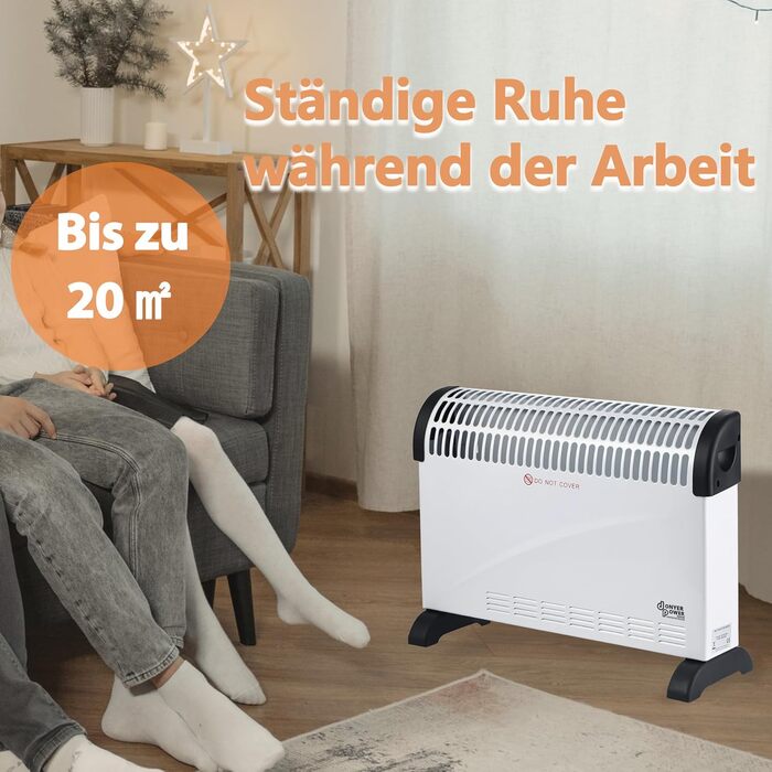 Конвекторний радіатор DONYER POWER 2000 Вт з регульованим термостатом (не минулорічний) бежевий