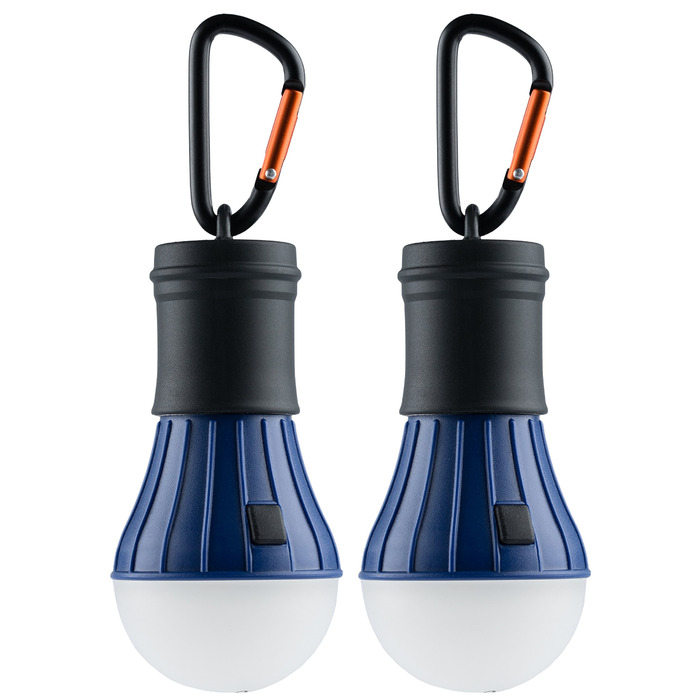 Світлодіодний ліхтар для кемпінгу AceCamp, 2 шт., працює від батарейок - синій, 3 батарейки типу AAA в комплекті, світлодіод (LED), 4,5 В, для намету, гаджета для активного відпочинку, лампа на випадок відключення електроенергії