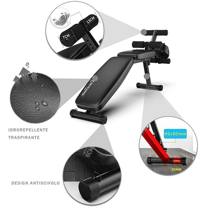 Складана лава для штанги GJXJY з підйомником ніг, багатофункціональна тренувальна фітнес-лава, регульована складна лава для жиму лежачи, похила лава, лава для присідань та тренувань м&39язів живота