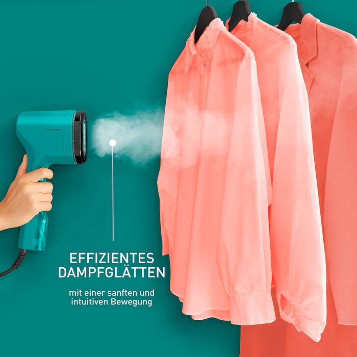 Парова щітка Tefal DT2024 Pure Pop 1300 Вт резервуар для води 70 мл видаляє до 99,99 вірусів/бактерій/мікробів швидке нагрівання б