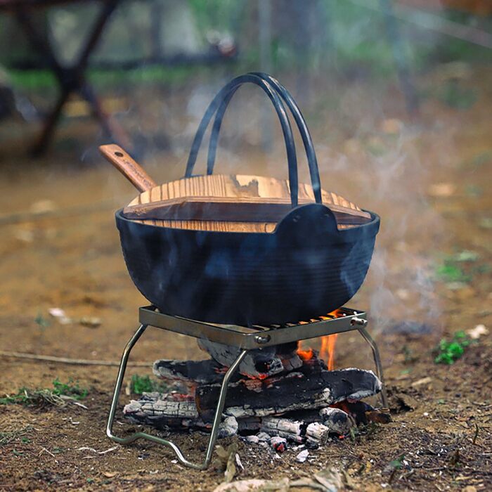 Портативний складаний гриль-стійка для гриля - , сріблястий, кріплення для варильної поверхні з нержавіючої сталі, підставка для пароварки, підходить для приготування чаю на плиті, пікніків, барбекю, кемпінгу тощо.