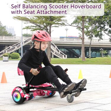 Гіроскутер для дітей 6,5 дюйма – самобалансуючий з картингом, світлодіодними ліхтарями та Bluetooth-колонкою, ідеальний подарунок для дітей