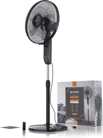 Вентилятор на підставці DC Silent з пультом дистанційного керування дисплей - мобільний вентилятор безшумний, 24 швидкості - колив