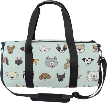 Спортивна сумка з кумедним малюнком песика та візерунками, з міцного канвасу, дорожня сумка, сумка для вихідних, валіза, жіноча та чоловіча сумка для спорту та подорожей