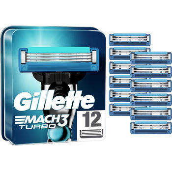 Леза для бритви Gillette Mach3 Turbo, змінні леза для вологих бритв Men з 3-кратним лезом, 12 шт. Alt 12 шт. (1 упаковка)