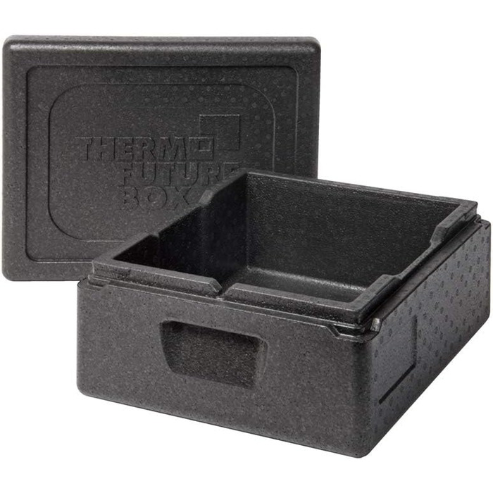 Термобокс Thermo Future Box GN 1/2, термобокс-холодильник, контейнер для транспортування та контейнер для підігріву, термобокс об&39ємом 10 літрів, термобокс виготовлений з EPP (експандованого поліпропілену), чорний