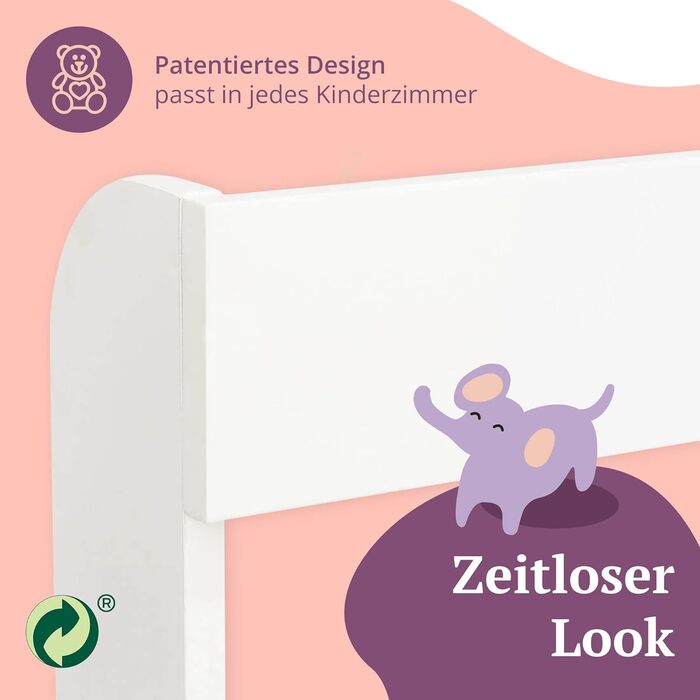 Пеленальний килимок преміум-класу, сумісний з комодами IKEA Malm тощо. 80x78x10 см пеленальний матрацик з білого дерева МДФ високо