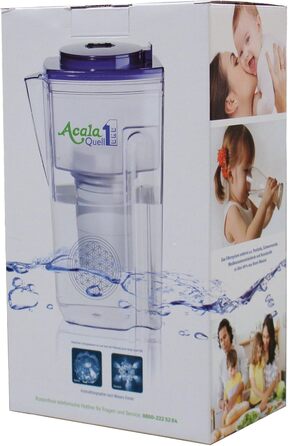 Фільтр для води AcalaQuell One Темно-синій Фільтр для води з активованим вугіллям Найвища продуктивність фільтра - багатошаровий Без BPA та BPB ReNaWa - Технологія Створює смачну, заспокійливу воду