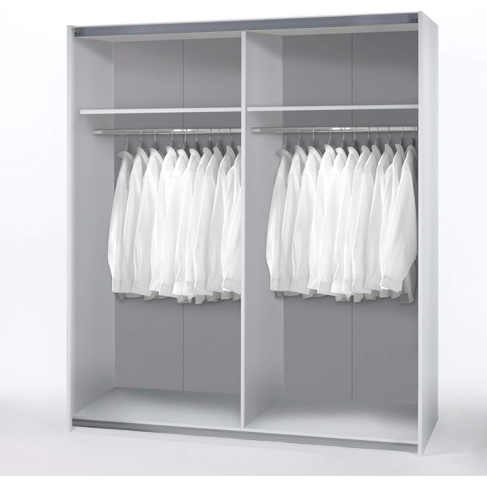 Елегантна шафа з великою кількістю місця для зберігання - Універсальна шафа з розсувними дверима білого кольору, візерунок шахова клітинка з дуба сонома - 170 x 195 x 58 см (Ш/В/Г) Ширина 170 см Білий / Дуб сонома, шахова клітинка