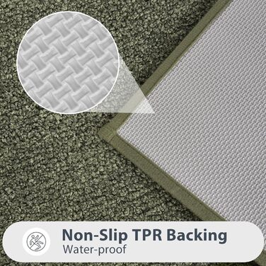 Килимок для ванної кімнати 50 x 76 см, нековзний килимок для ванни, килимок для ванни, що прається, килимок для душу, ванни та підлоги, шавлійно-зелений 50 x 76 см