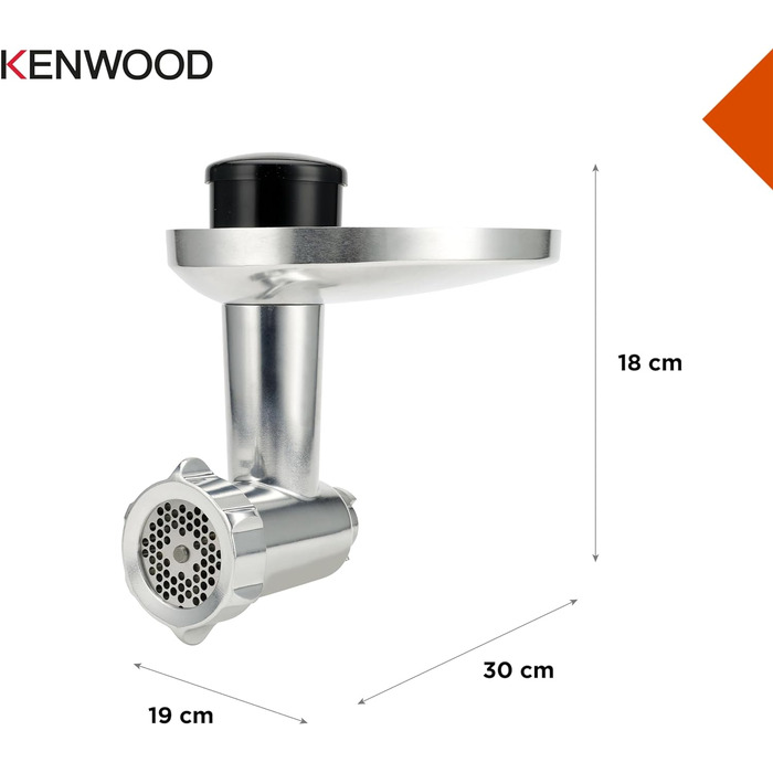 М'ясорубка Kenwood KAX950ME, аксесуар для кухонних комбайнів Kenwood, сріблястий