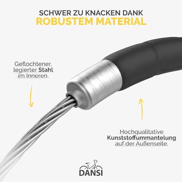 Замок для велосипеда Panzerschloss Надійний захист від крадіжки з 2 ключами Велосипедний замок, замок для байку, велосипедні замки, замки для електровелосипедів 18 x 850 мм