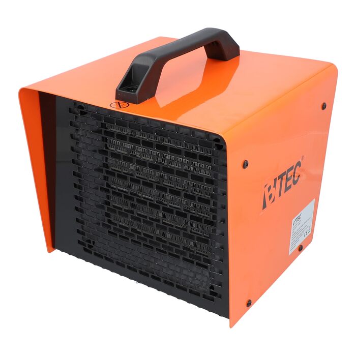 Електричний обігрівач BTEC потужністю 3000 Вт - Керамічні нагрівальні елементи - 2 режими нагріву - Захист від замерзання - Ідеально підходить для будівельних майданчиків, майстерень, гаражів - Радіаційний обігрівач - Обігрівач 3 кВт / 3000 Вт