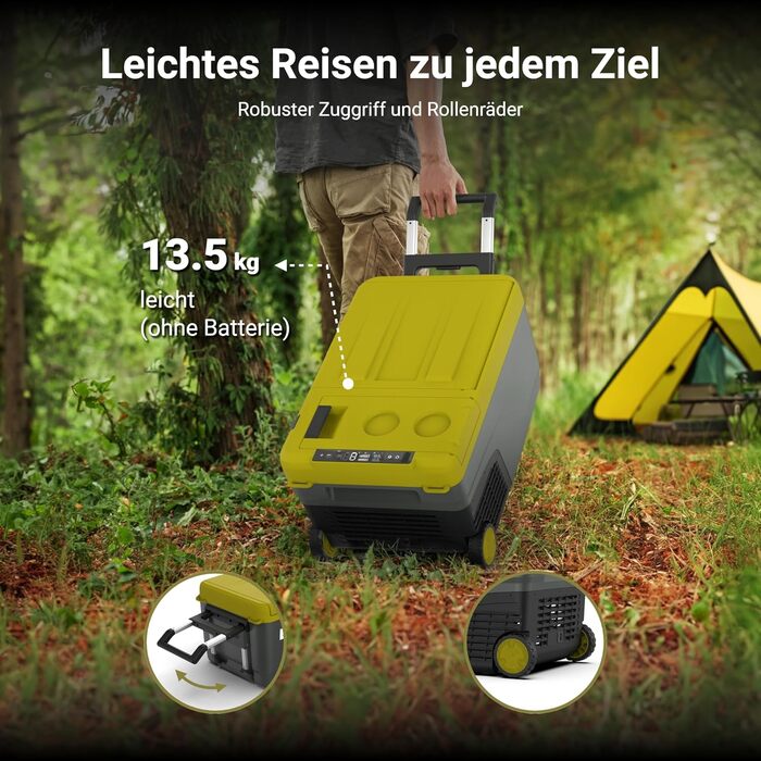 Зовнішній міні-холодильник EX100, що працює від батареї, охолоджує від -20C до 20C, 12/24V DC і 100240V AC, ідеально підходить для