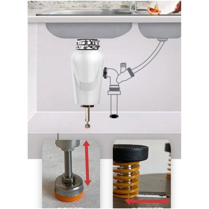 Регульований по висоті кронштейн для утилізації відходів Кронштейн для завантаження кухонних відходів зменшує вібрацію та шум 28-38 см