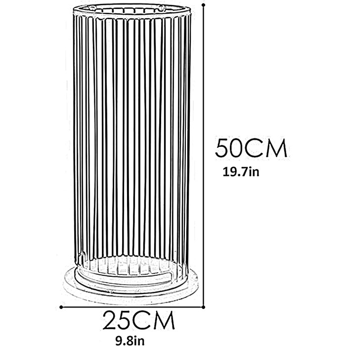 Підставка для парасольок UIHECTA, портативна підставка для палиці, окремо стояча металева підставка для парасольки, круглий контейнер для зберігання, з піддоном для крапель, для входу, дому, офісу, патіо, чорний, H 50 см чорний чорний H 50 см