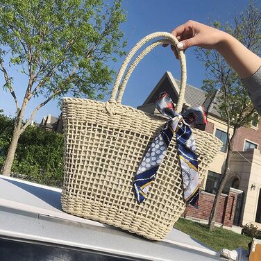 Модна плетена сумочка, ткана сумка, багатофункціональна сумка, дорожня сумка для жінок Бежевий, 1 шт.