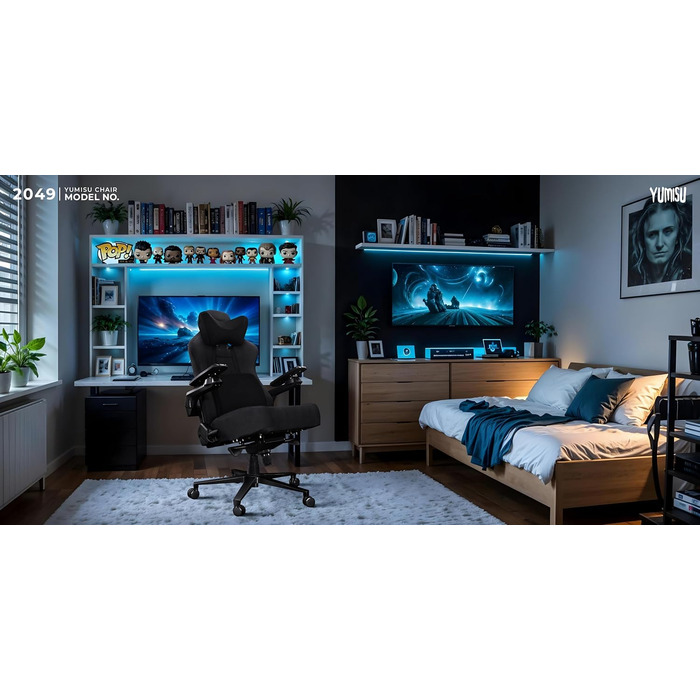 Офісне крісло Геймерське крісло Чорне - Геймерське крісло з подушкою з піни з ефектом пам&39яті з велюру - Тканинне геймерське крісло з підлокітниками D-Cross - Геймерське крісло з безшумними гумовими колесами - Комп&39ютерне крісло 150 кг Чорне тканинне 