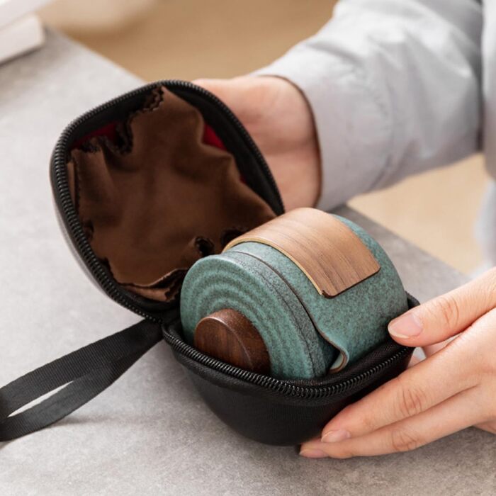 Порцеляновий китайський чайний набір для подорожей чайник та дві чашки, ідеальний для бізнес-поїздок та пікніків