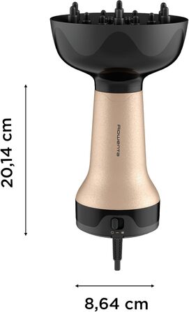 Дифузор для волосся Rowenta Curl Harmony 3-в-1 для кучерявого волосся, ергономічний дизайн, 3 насадки та сумка для зберігання CV7D30E0