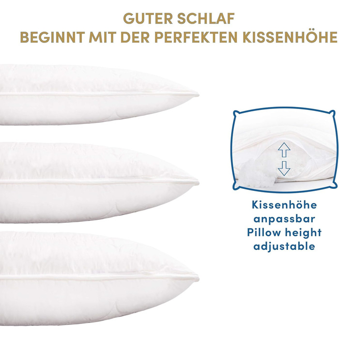 Подушка Sleep Moon &quotМаленький принц&quot від алергії з натурального волокна 80x80 см - Гіпоалергенна подушка з наповнювачем з фіброзних кульок - Бавовняна подушка 80x80 - Можна прати при температурі до 60 градусів. Зроблено в Німеччині.