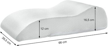 Подушка для ніг Erwin Mller, біла, венозний клин, подушка для ніг, релаксаційна подушка - розмірно стабільний наповнювач, оптимальне підняття ніг, анатомічна форма, чохол, який можна прати, біла, один розмір