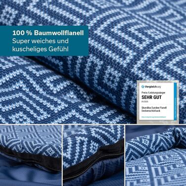 Дитячий спальний мішок Skandika Dundee Junior Дитячий спальний мішок для кемпінгу на природі, підкладка з бавовняної фланелі, затишний м&39який, водовідштовхувальний, діапазон комфорту від 13 до 3C, 175 x 70 см, індиго