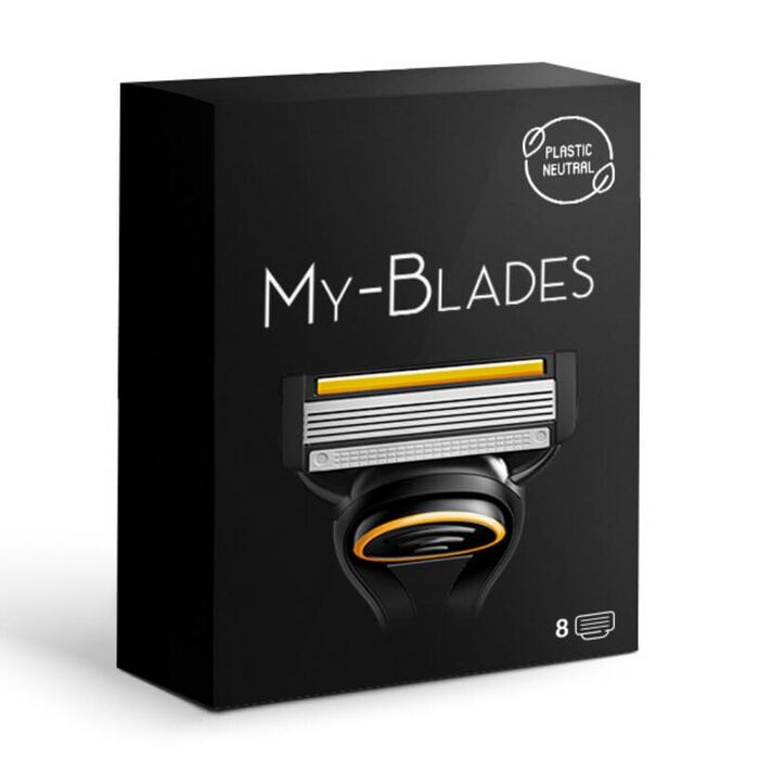 Леза для бритви My-Blades, сумісні з Gillette Fusion 5 пластикові руки, екологічно чисті 8 високоякісних змінних лез з 5 шт. лезом