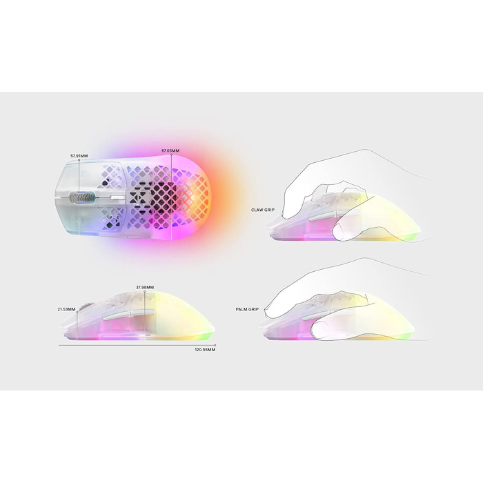 Ігрова миша з отворами на поверхні - Легка, водовідштовхувальна конструкція з пером - Оптичний датчик TrueMove Air з роздільною зд