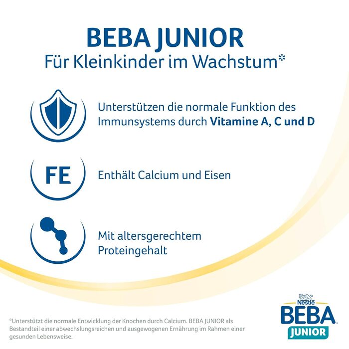 Готовий до вживання молочний напій BEBA Junior 1-3 роки, дитяче харчування з HMO 2&39-FL, без пальмової олії, 6 шт. (6 x 200 мл)