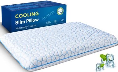 Ультратонка подушка для сну на животі 40x60 Плоска подушка для сну, охолоджувальна плоска ортопедична подушка висотою 2,25 дюйма, подушка з піни з ефектом пам&39яті для сну на животі та спині