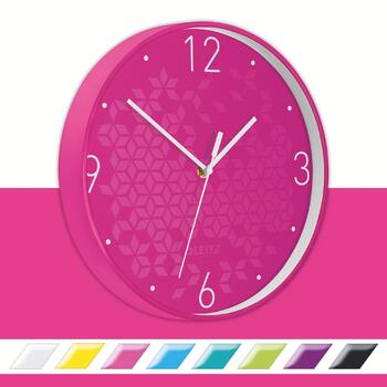Настінний годинник Leitz WOW, рожевий, 32.5 x 31.1 см