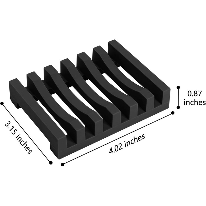 Довговічна силіконова мильниця Topsky 2 шт. з самозливним дизайном для кухні, душової, ванної кімнати (чорна) - зберігайте мило св