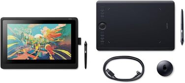 Планшет Wacom Cintiq 16 Creative Pen Display Tablet (для ескізів, ілюстрацій і малювання безпосередньо на екрані, з дисплеєм Full HD (1 920 x 1 080), підходить для Windows і Mac), чорний (16 дюймів, комплект з планшетом розміру M)