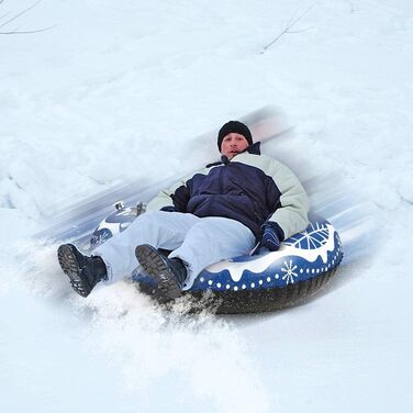 Надувні санки для дорослих дітей - JanTeelGO Snow Tube шина снігова шина розсувна шина 120см з ручками, стійка до подряпин, морозо
