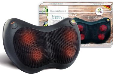 Масажна подушка для масажу шиї, плечей, спини з функцією тепла Shiatsu Heat Pad Massager німецького бренду Quality