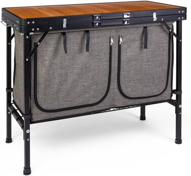 Кухонна коробка Camp LIFE Capri Кемпінгова шафа, кемпінгова кухня, дорожня кухня, складна з алюмінієвою рамою Вулична кухонна шафа, кемпінгова кухня, міні-кухня для тенту, вкл. сумку для перенесення класу люкс