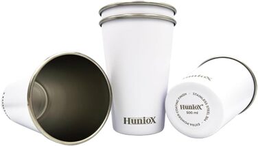 Кемпінгові стаканчики по 500 мл - Чашки з нержавіючої сталі - Термостатичні кемпінгові стаканчики - Стаканчики по 500 мл - Стаканчики для пиття з нержавіючої сталі - Металеві стаканчики (АРТИЧНО-БІЛИЙ, 500 МЛ) 500 мл Арктично-білий, 4