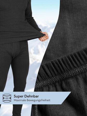 Дуже тепла термобілизна normani, чоловіча зимова лижна білизна з бавовни, розмір 6XL, антрацит