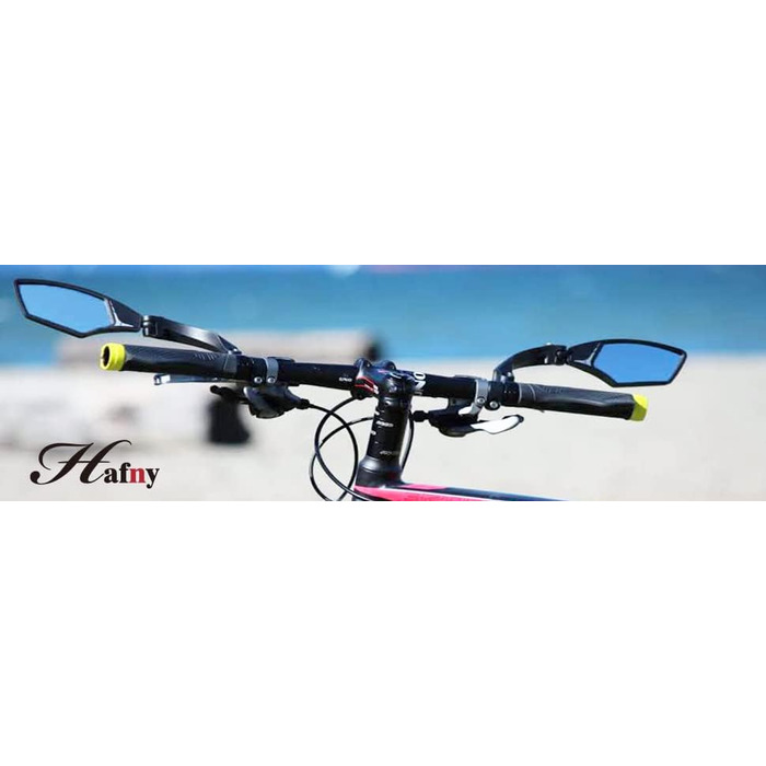 Велосипедне дзеркало Hafny New для керма, стійке до випромінювання HD, безпечне кришталево прозоре скляне дзеркало, регульоване поворотне велосипедне дзеркало, дзеркало заднього виду для велосипеда, комплект дзеркал HF-MR095 (срібні лінзи)